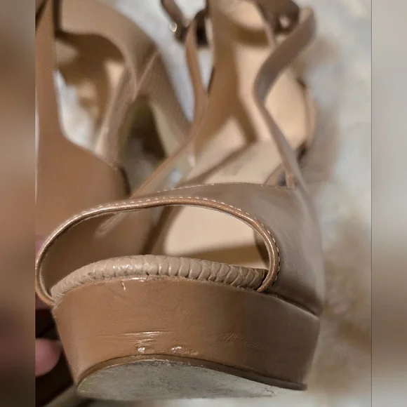 Nine West Nude-Tan Platform Heels - Picture 9 of 12